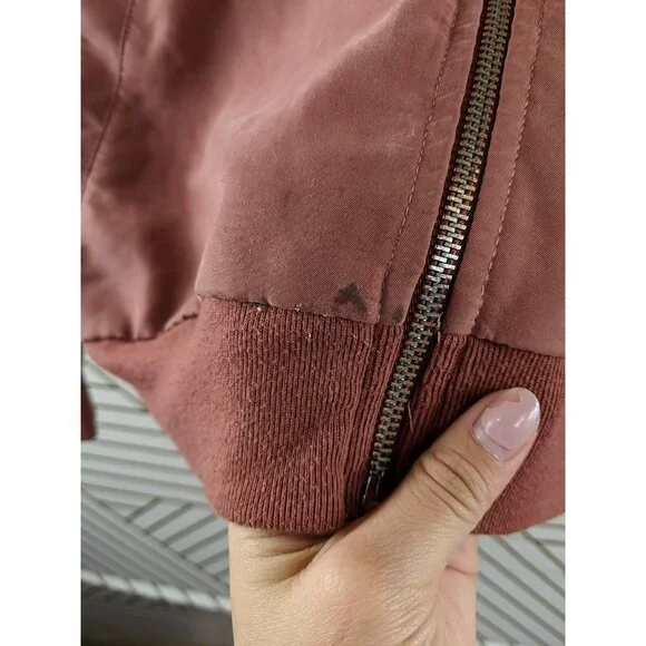 American Apparel Women's Zip Up Jacket Orange Size Large READ - Picture 4 of 8